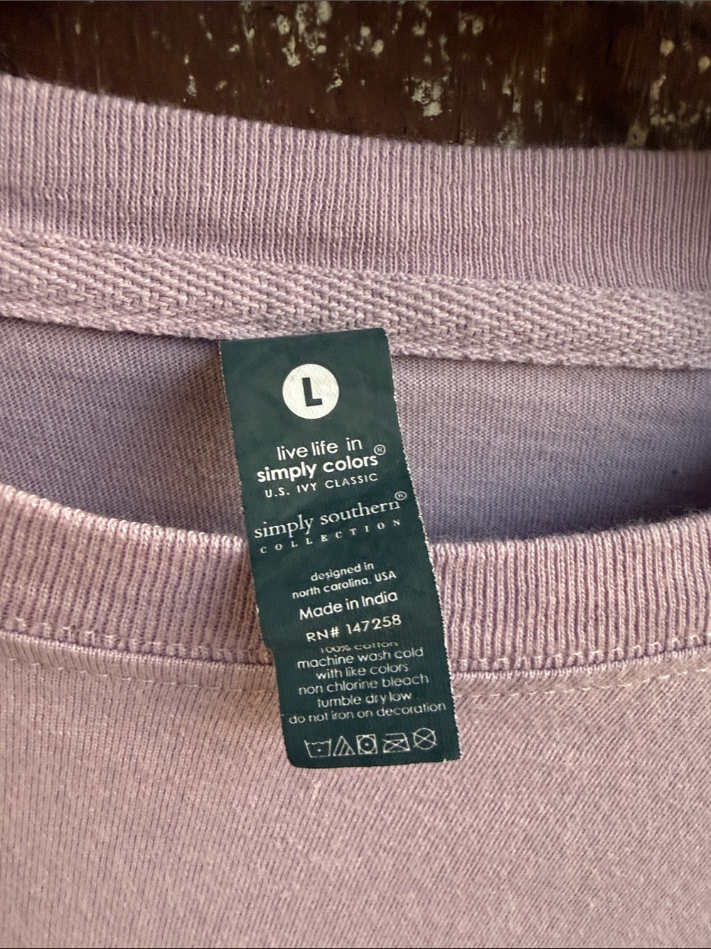 Simply Southern Light Lavender Pink Long Sleeve Tee with Strawberry Graphic - Picture 4 of 6